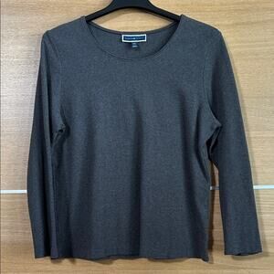 Karen Scott women’s Sz XXL Heather Gray Knit Long Sleeve Pullover Top